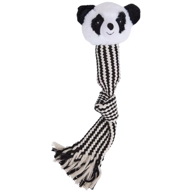 Gevlochten panda knuffeltouw