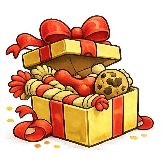 Giftbox met speeltjes (volwassen honden)